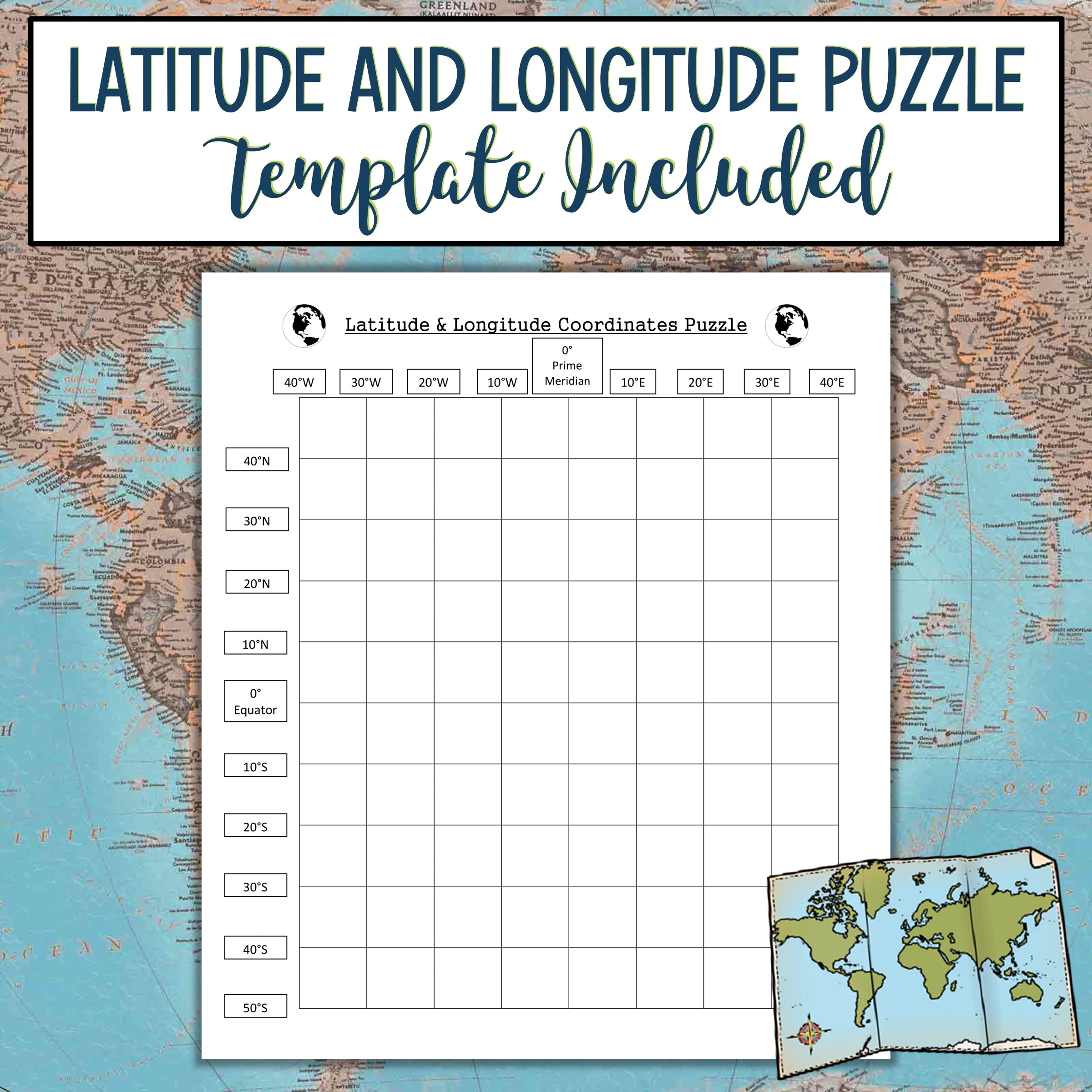 Easter Rabbit Latitude And Longitude Puzzle