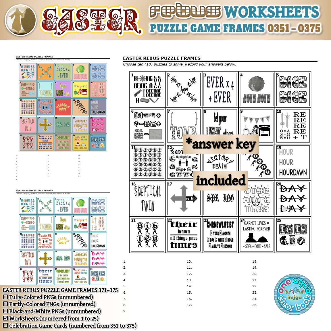 EASTER Rebus Game Puzzles 351 375 Worksheets Made By Teachers