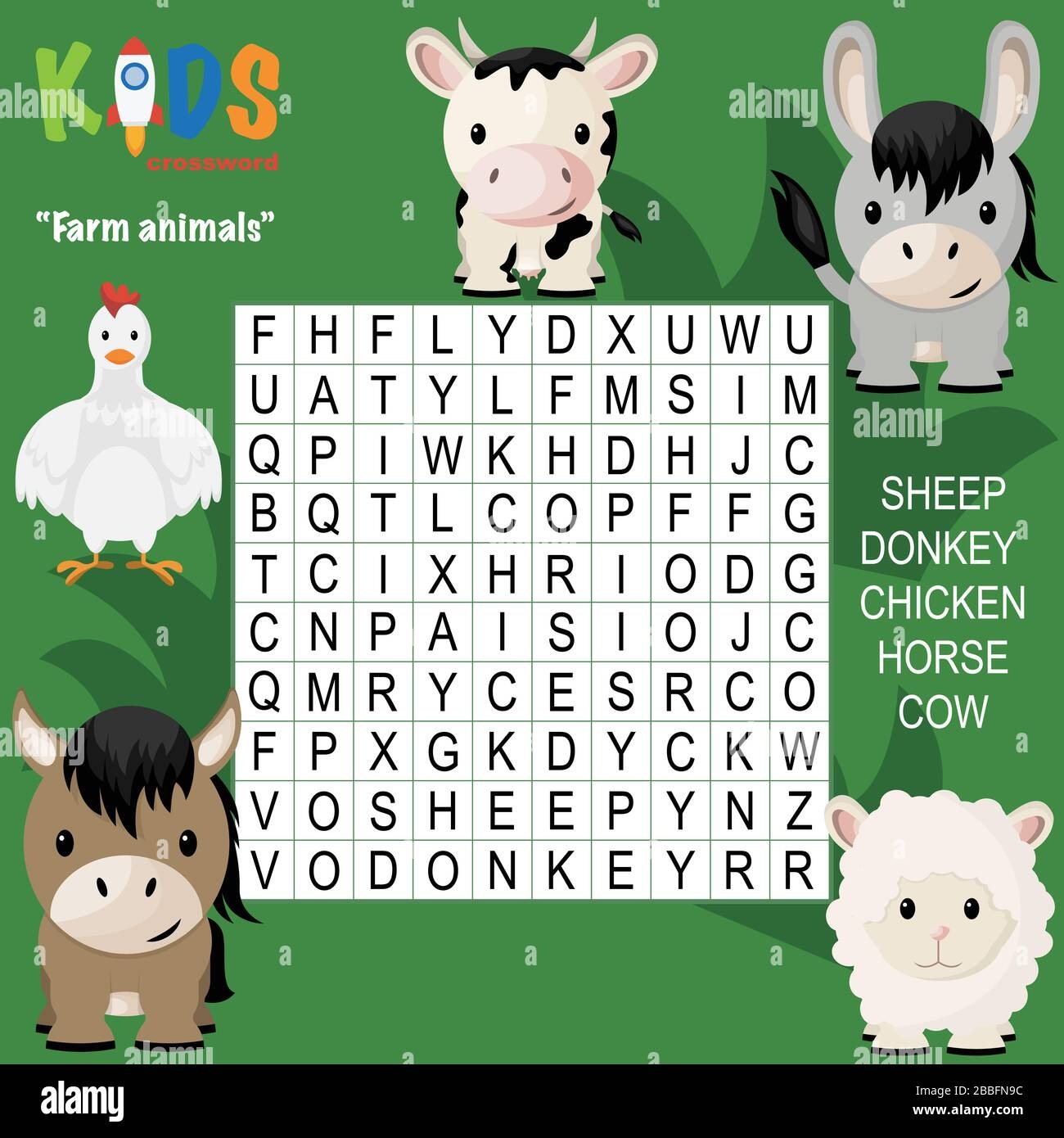 Easy Word Search Crossword Puzzle Farm Animals For Children In Elementary And Middle School Fun Way To Practice Language Comprehension And Expand Stock Vector Image U0026 Art Alamy Easy Word Search Crossword Puzzle Farm Animals For Children In Elementary And Middle School Fun Way To Practice Language Comprehension And Expand Stock Vector Image U0026 Art Alamy