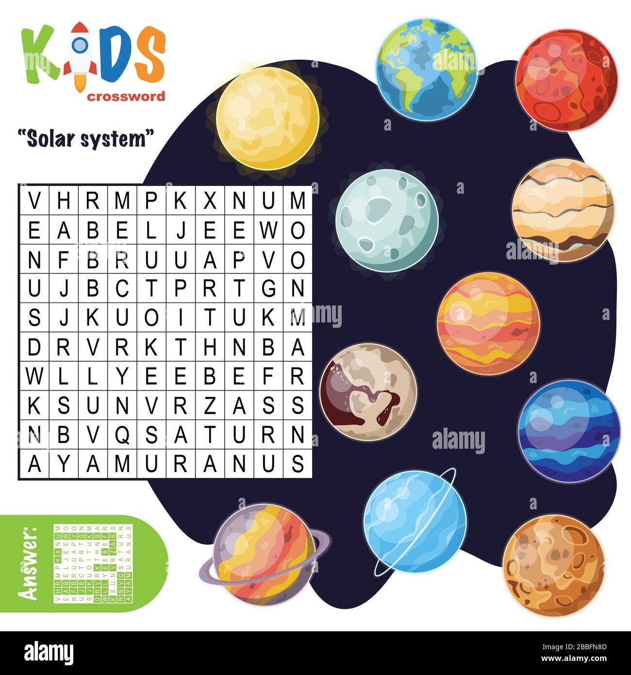 Solar System Puzzle Worksheet With Answers