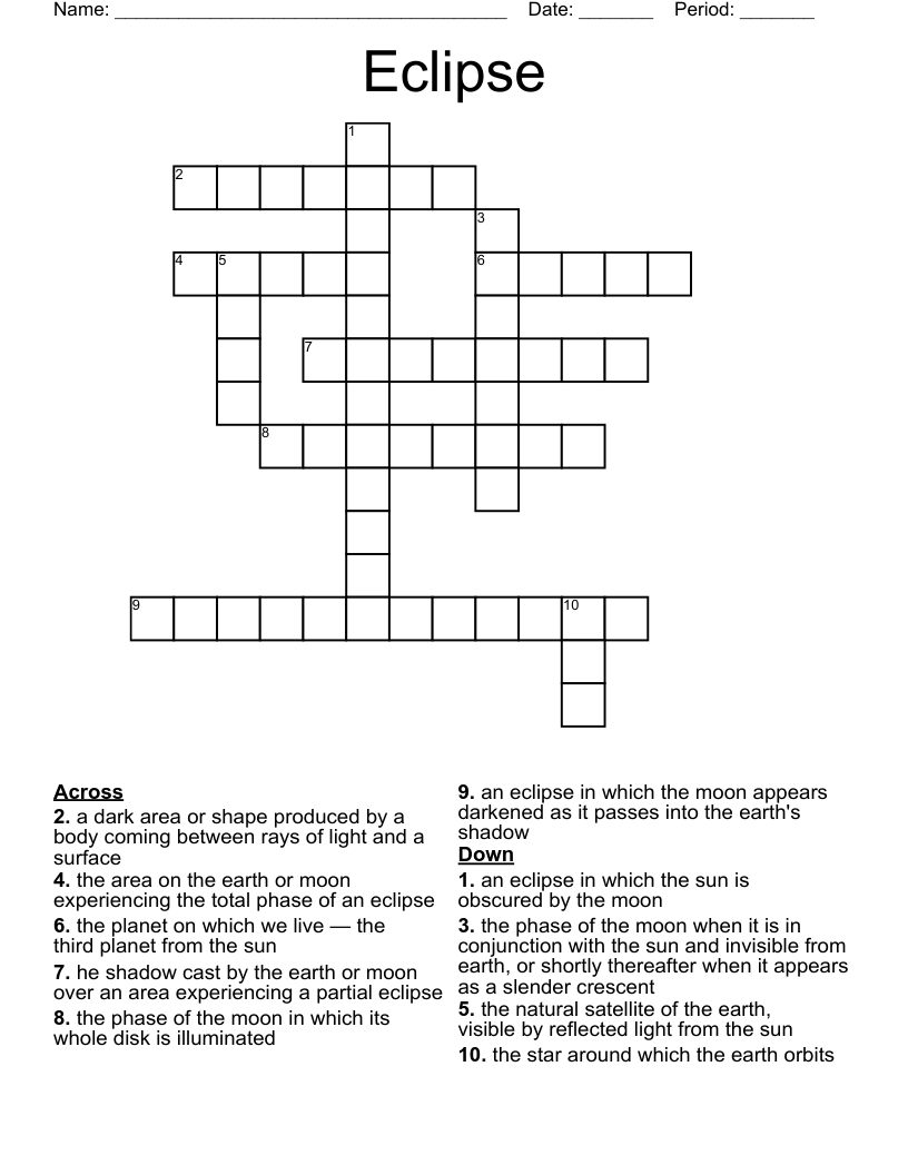 Eclipse Crossword WordMint