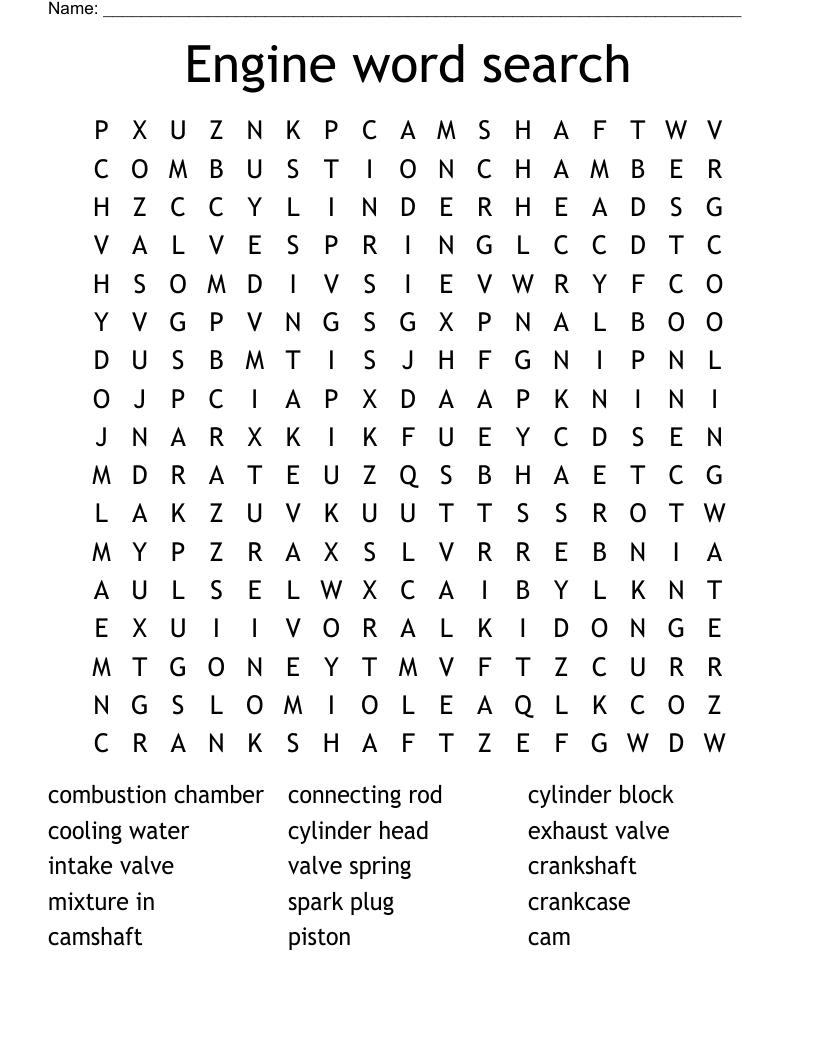 Engine Crossword WordMint