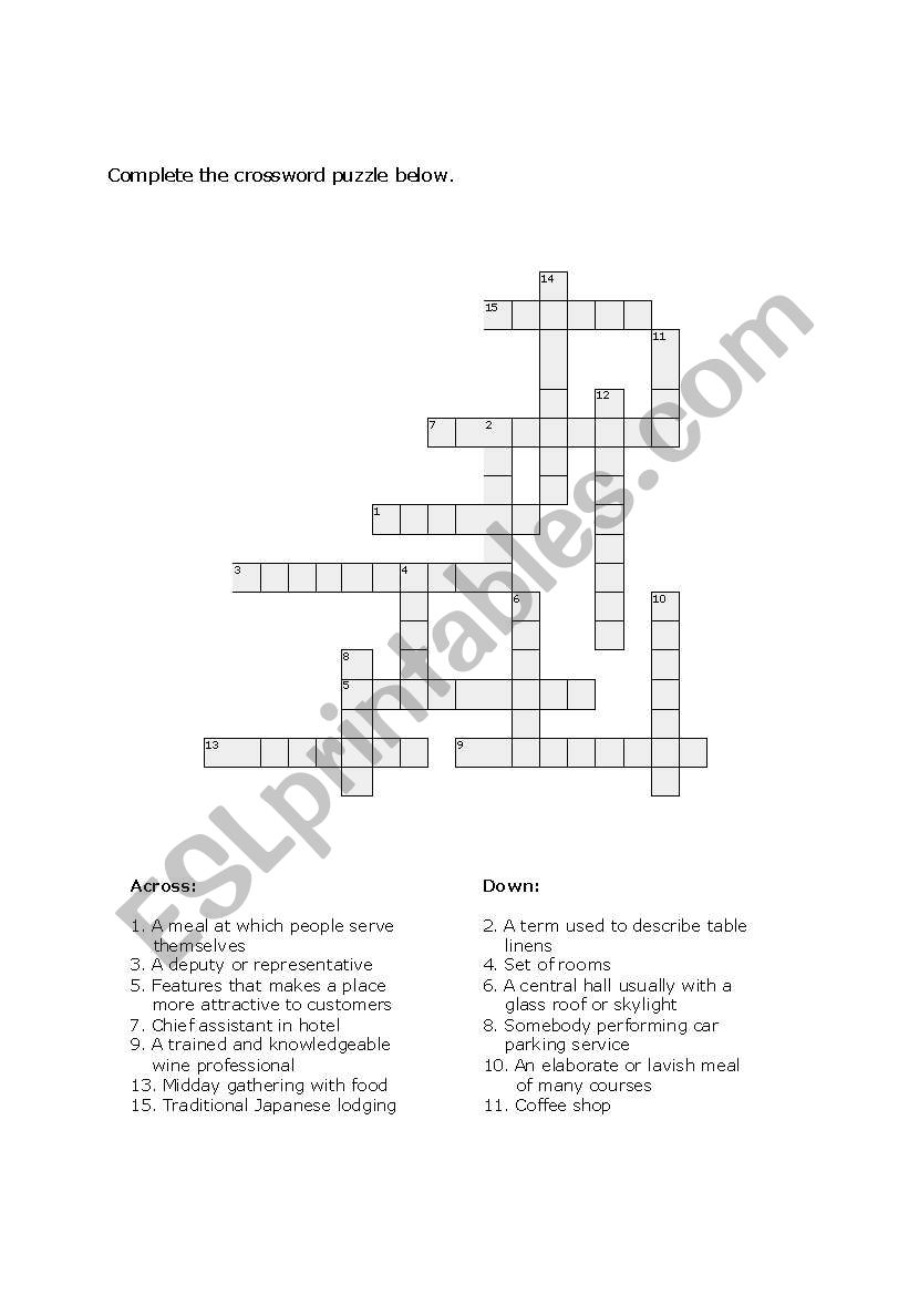 Spelling Crossword Puzzles Worksheets