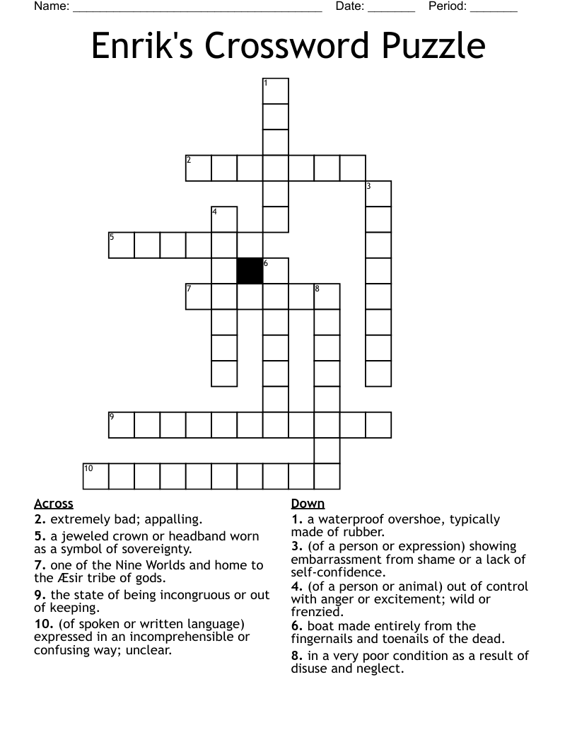 Enrik s Crossword Puzzle WordMint