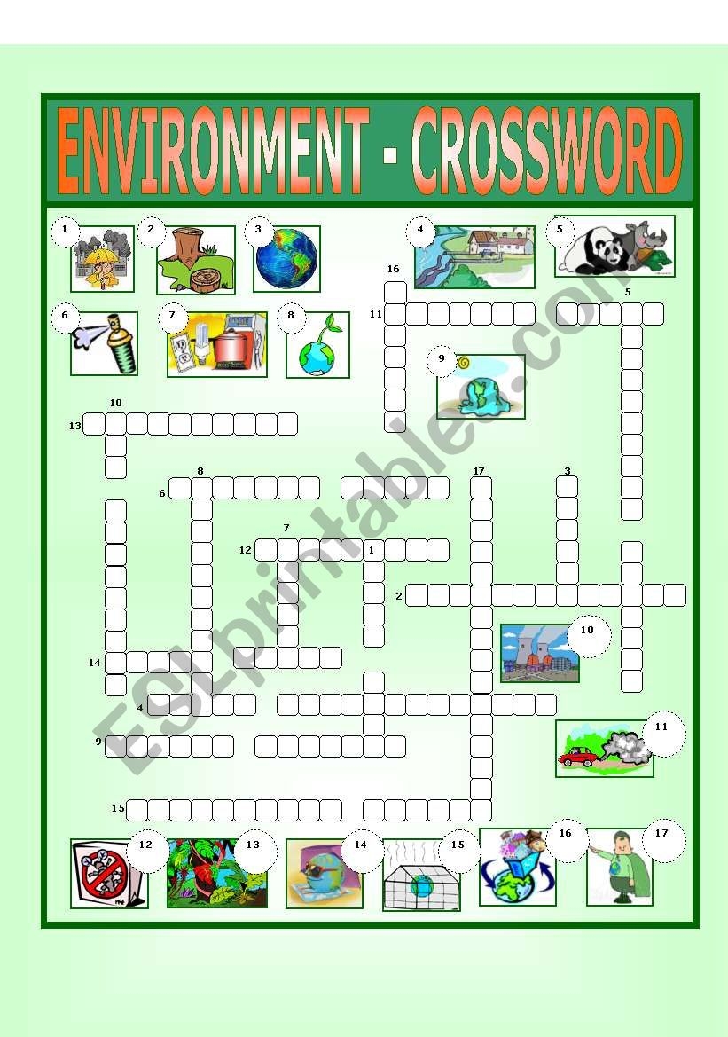 Environment Crossword Puzzle Printable