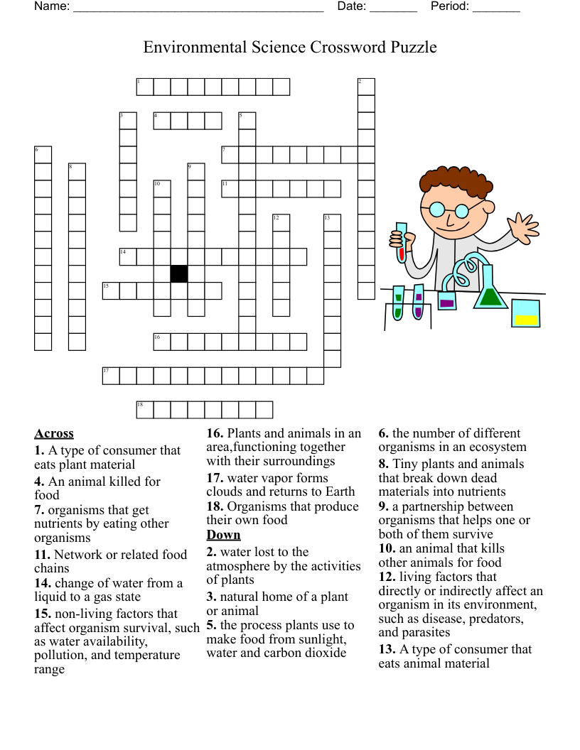 Environmental Science Crossword Puzzle WordMint Environmental Science Crossword Puzzle WordMint