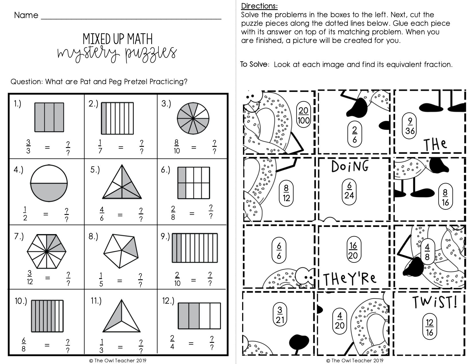 Equivalent Fractions Mixed Up Puzzles Printable U0026 Digital Google The Owl Teacher Equivalent Fractions Mixed Up Puzzles Printable U0026 Digital Google The Owl Teacher