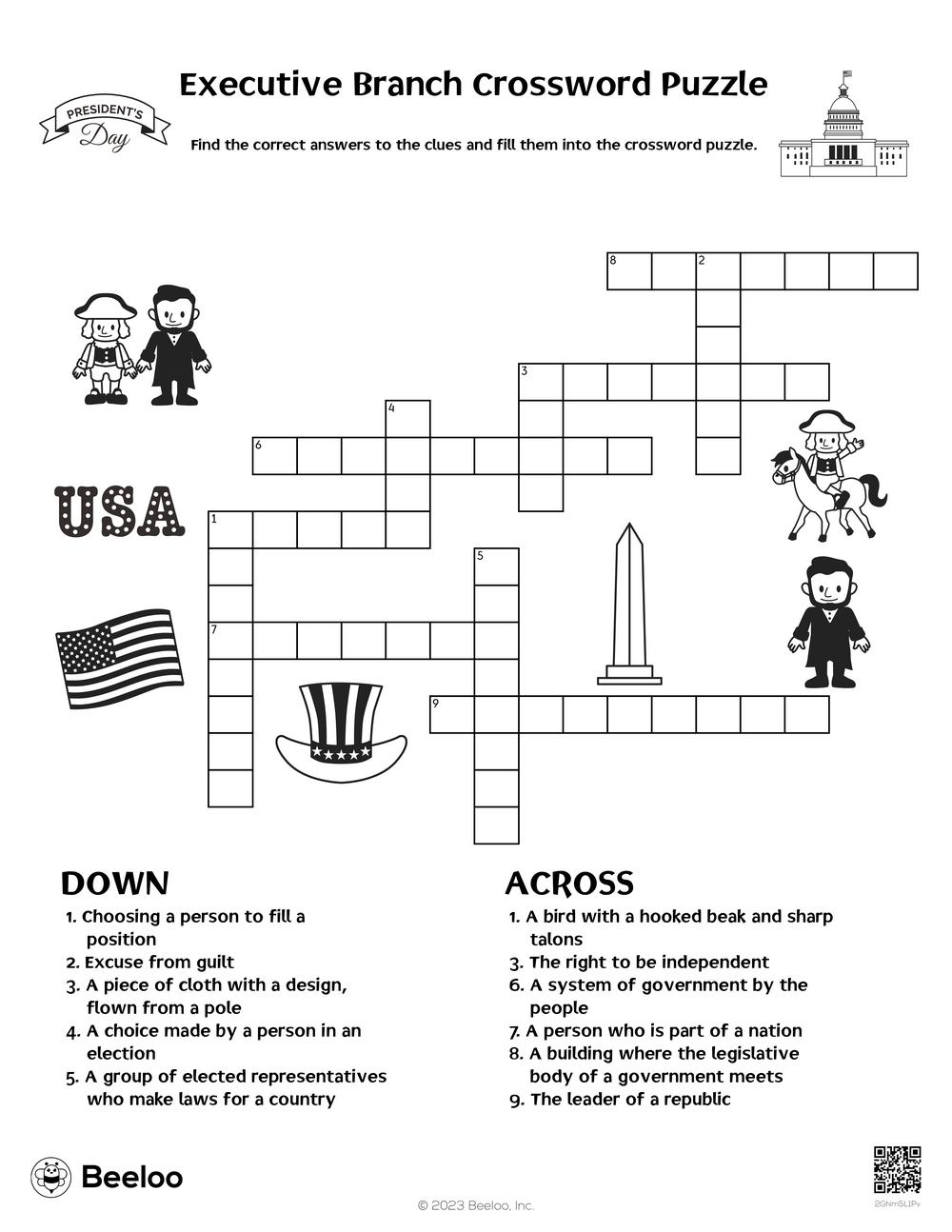 Executive Branch Crossword Puzzle Beeloo Printable Crafts And Activities For Kids Executive Branch Crossword Puzzle Beeloo Printable Crafts And Activities For Kids