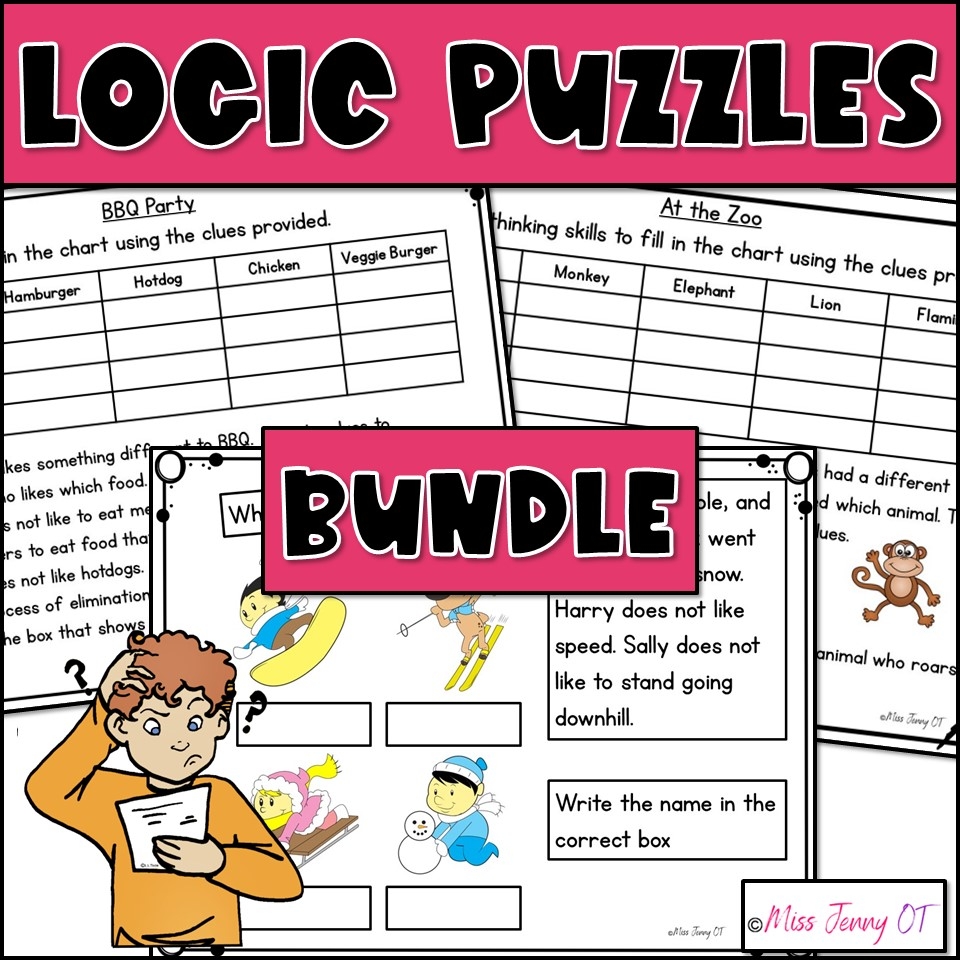 Executive Functioning Activities Logic Puzzle Worksheets For Kids Bundle Made By Teachers Executive Functioning Activities Logic Puzzle Worksheets For Kids Bundle Made By Teachers