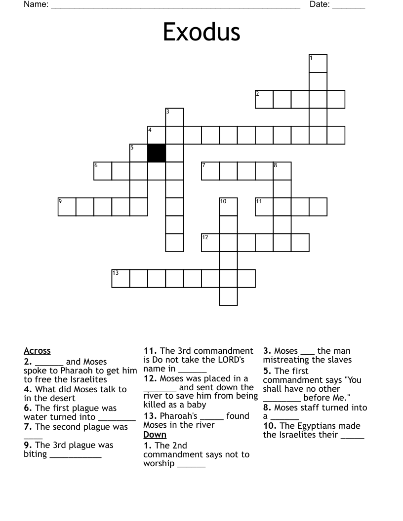 Exodus Crossword WordMint