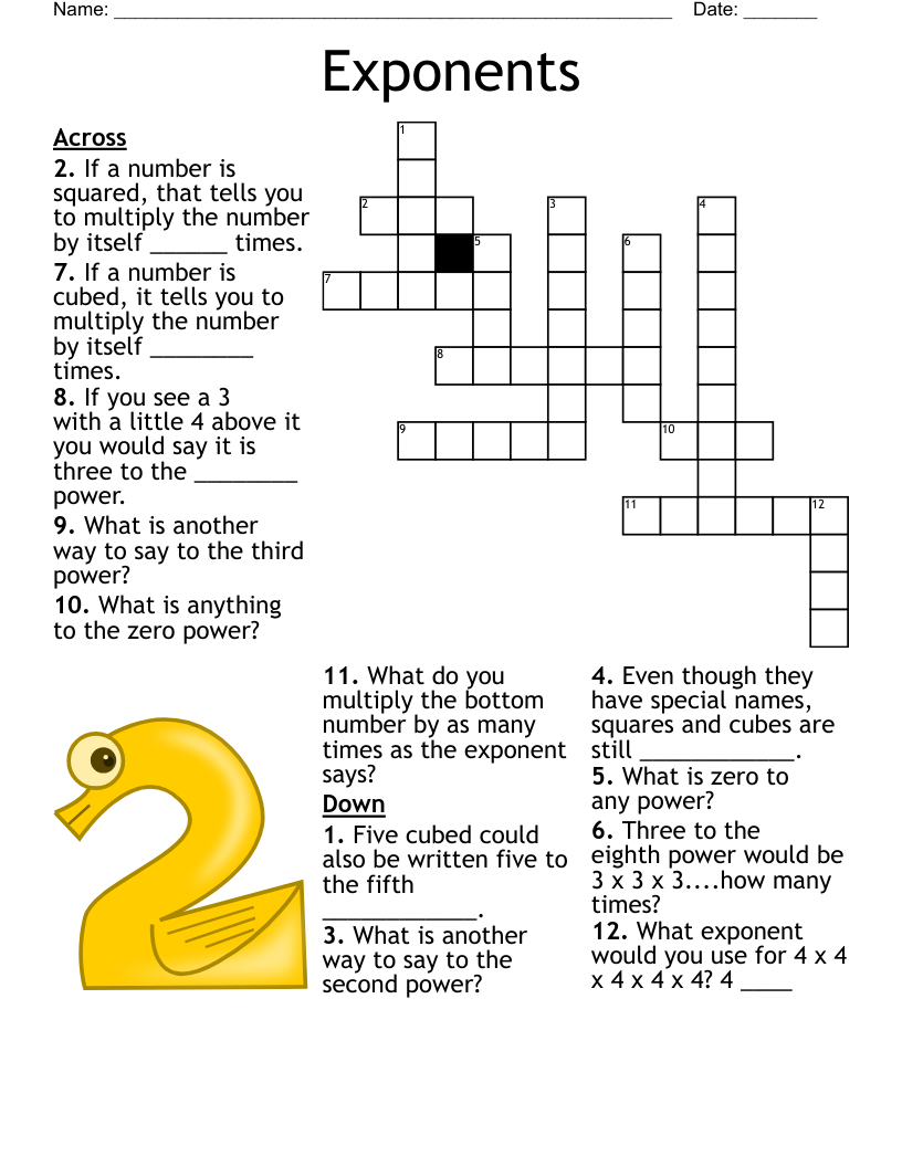 Exponents Crossword WordMint