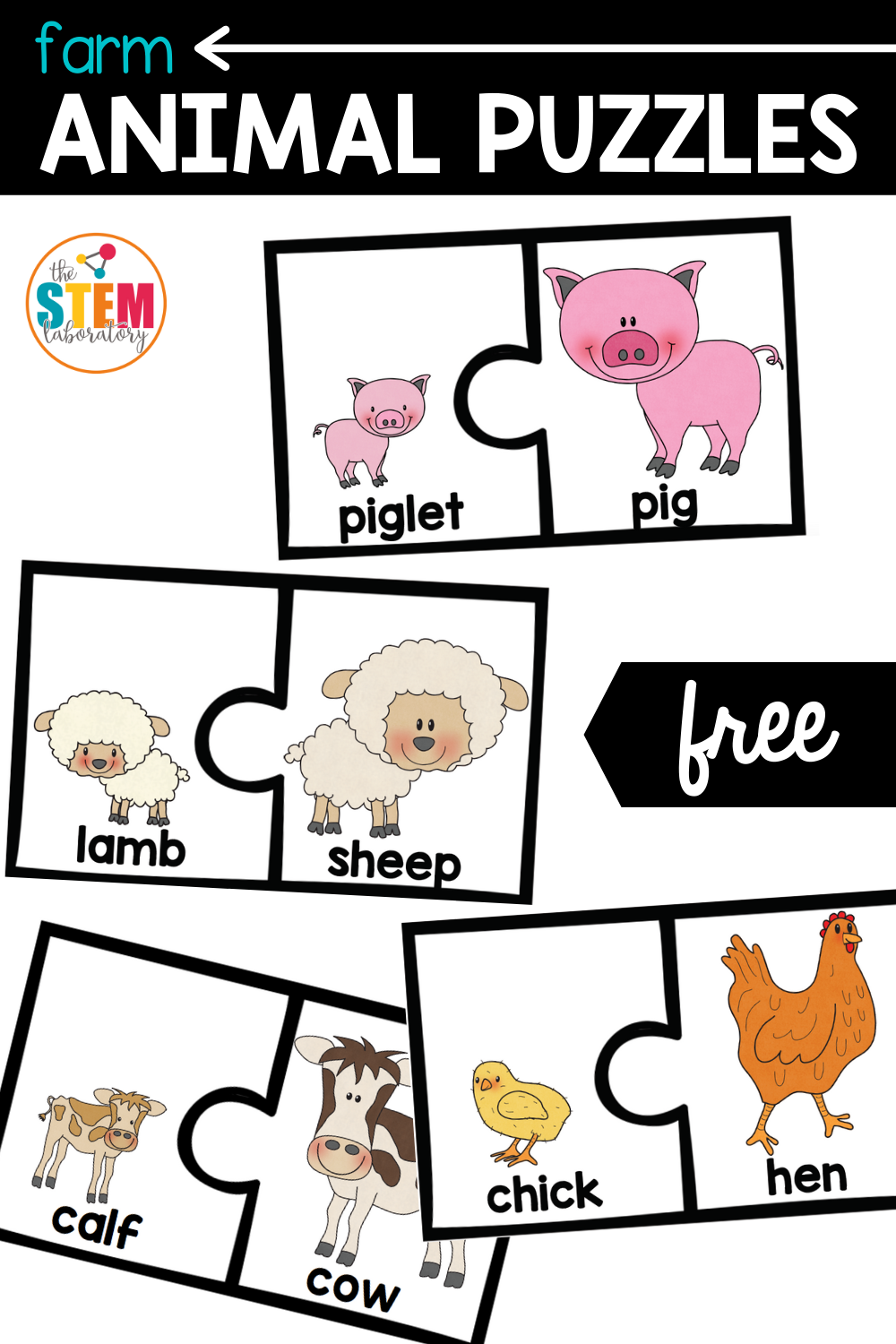 Farm Animal Puzzles The Stem Laboratory