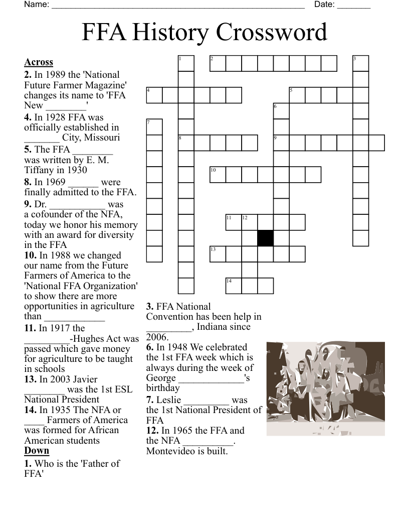 FFA History Crossword WordMint