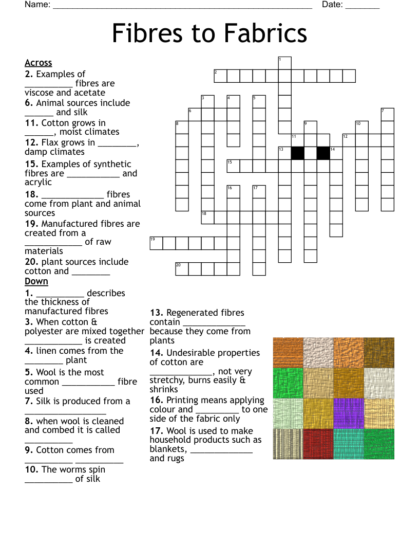 Fibres To Fabrics Crossword WordMint