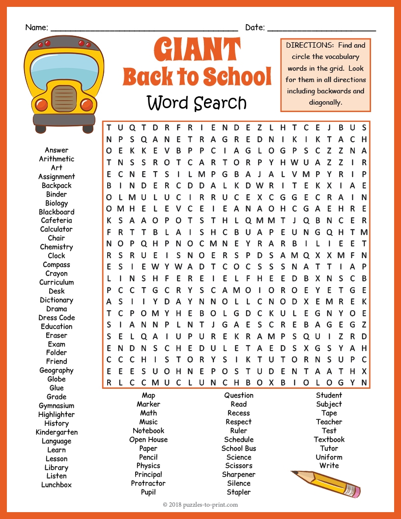 FIRST DAY OF BACK TO SCHOOL Word Search Puzzle Worksheet No Prep FIRST DAY OF BACK TO SCHOOL Word Search Puzzle Worksheet No Prep
