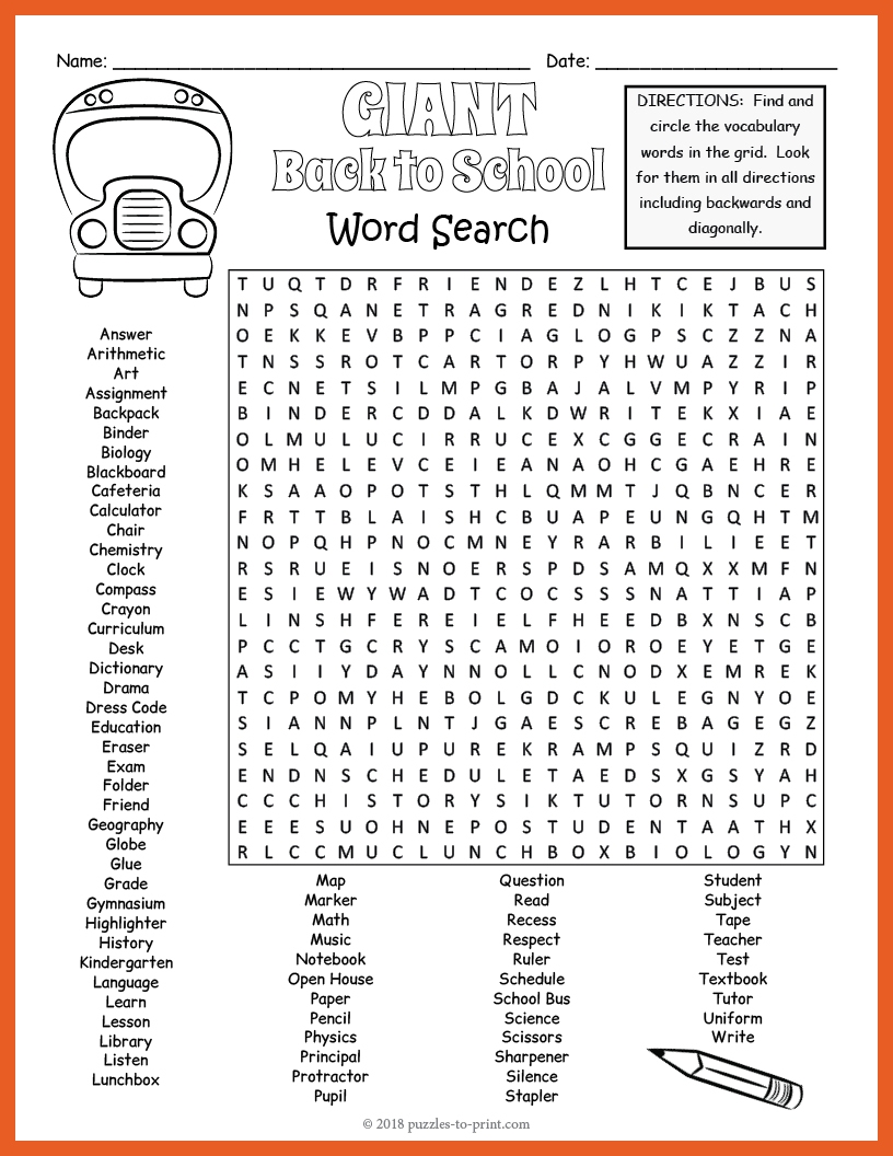 Word Puzzle Worksheets High School