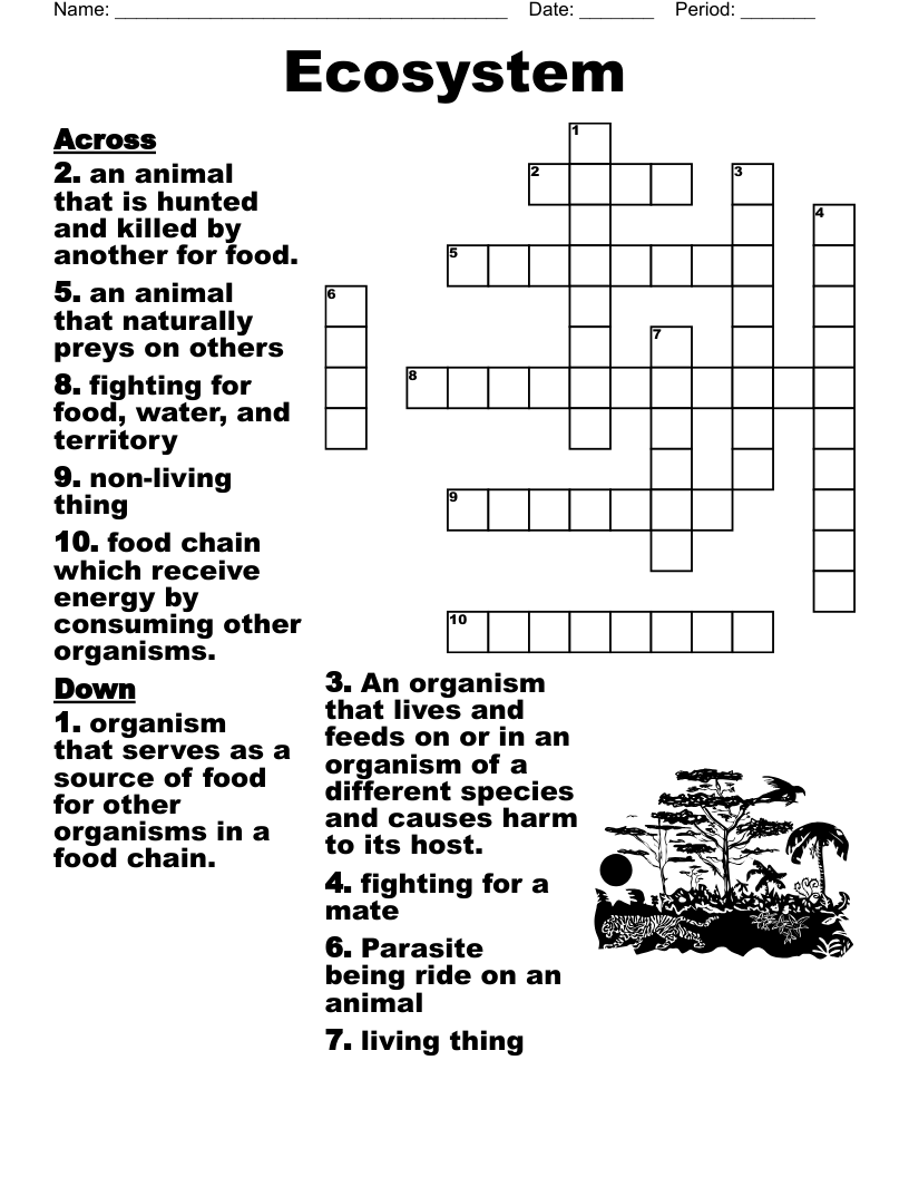 Food Chain And Food Web Vocabulary Crossword WordMint