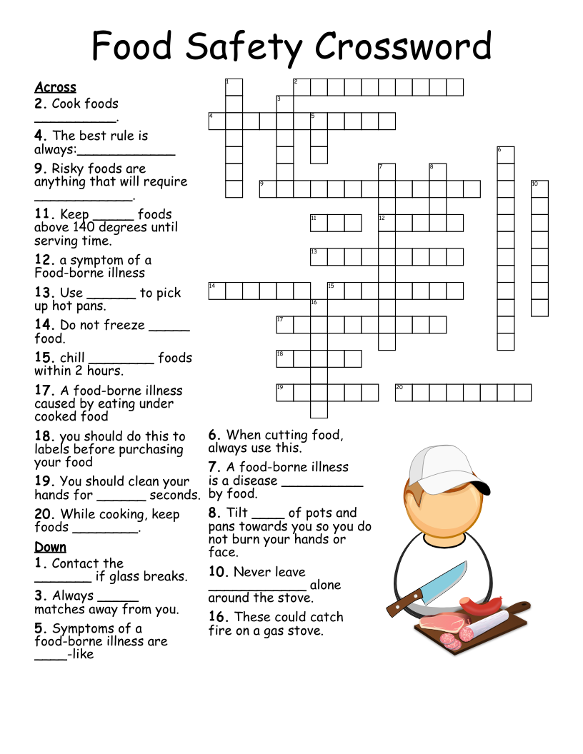 Food Storage Crossword WordMint