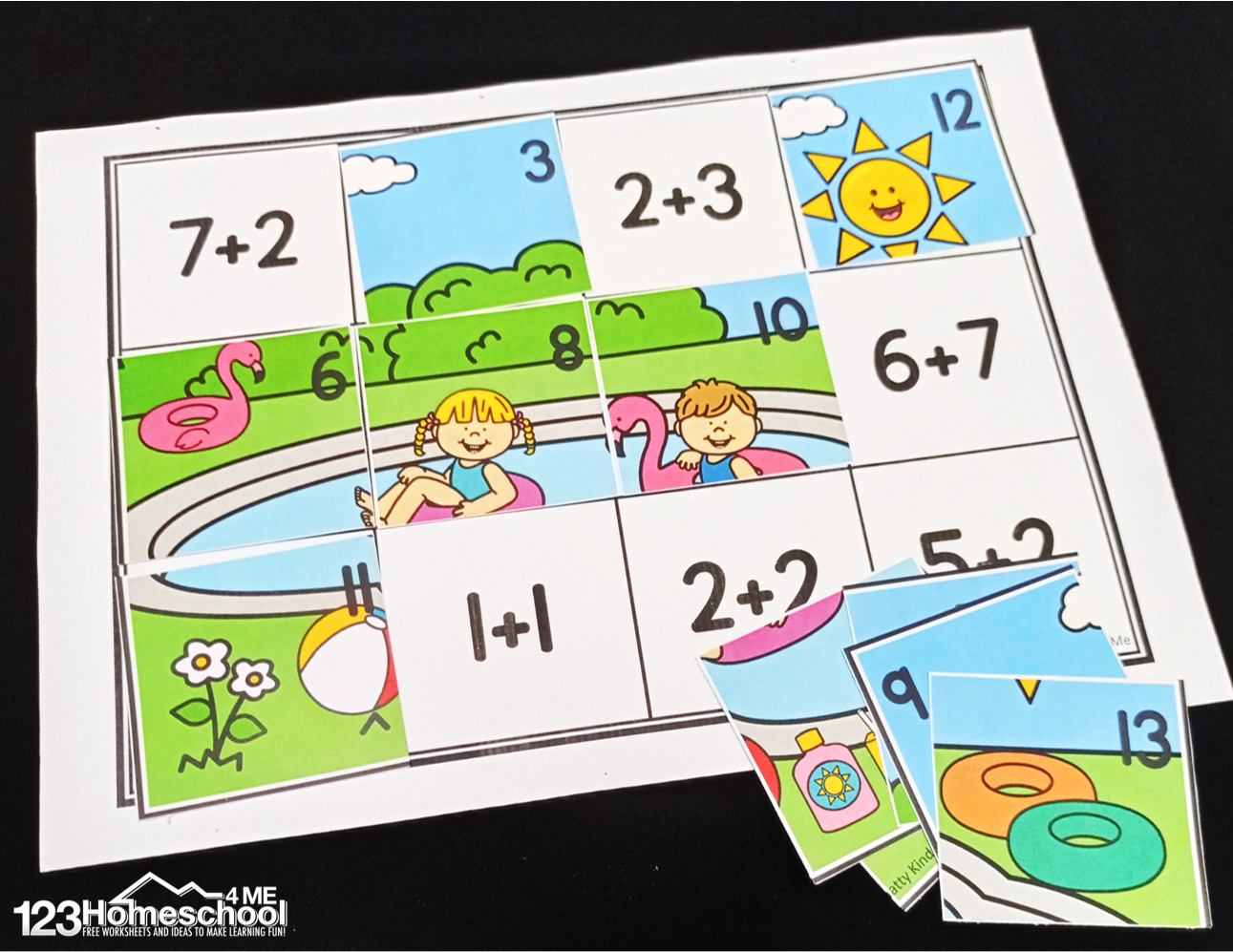 FREE Addition Up To 20 Summer Math Puzzle Worksheets FREE Addition Up To 20 Summer Math Puzzle Worksheets