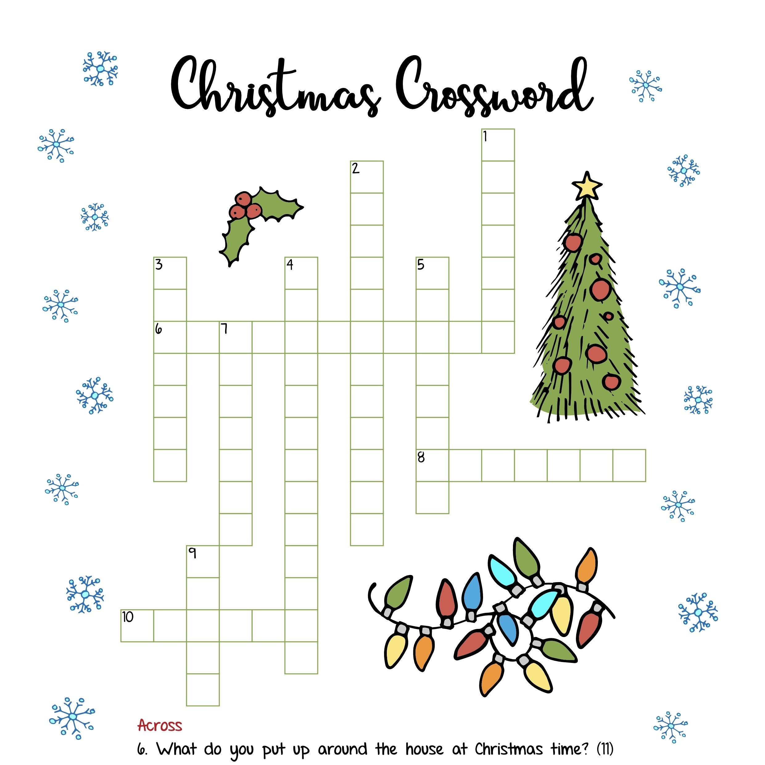 Holiday Crossword Puzzles Printable Free Holiday Crossword Puzzles Printable Free