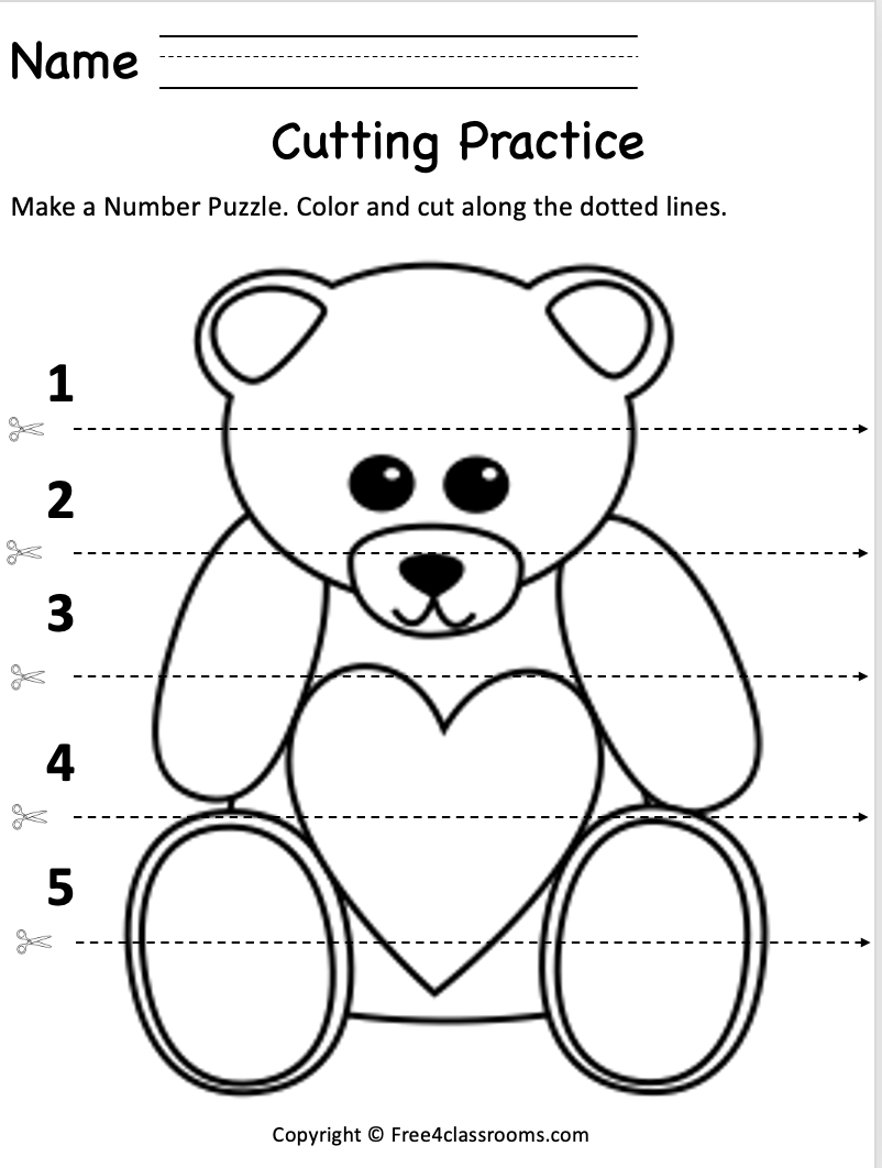 Cutting Puzzle Worksheet Cutting Puzzle Worksheet