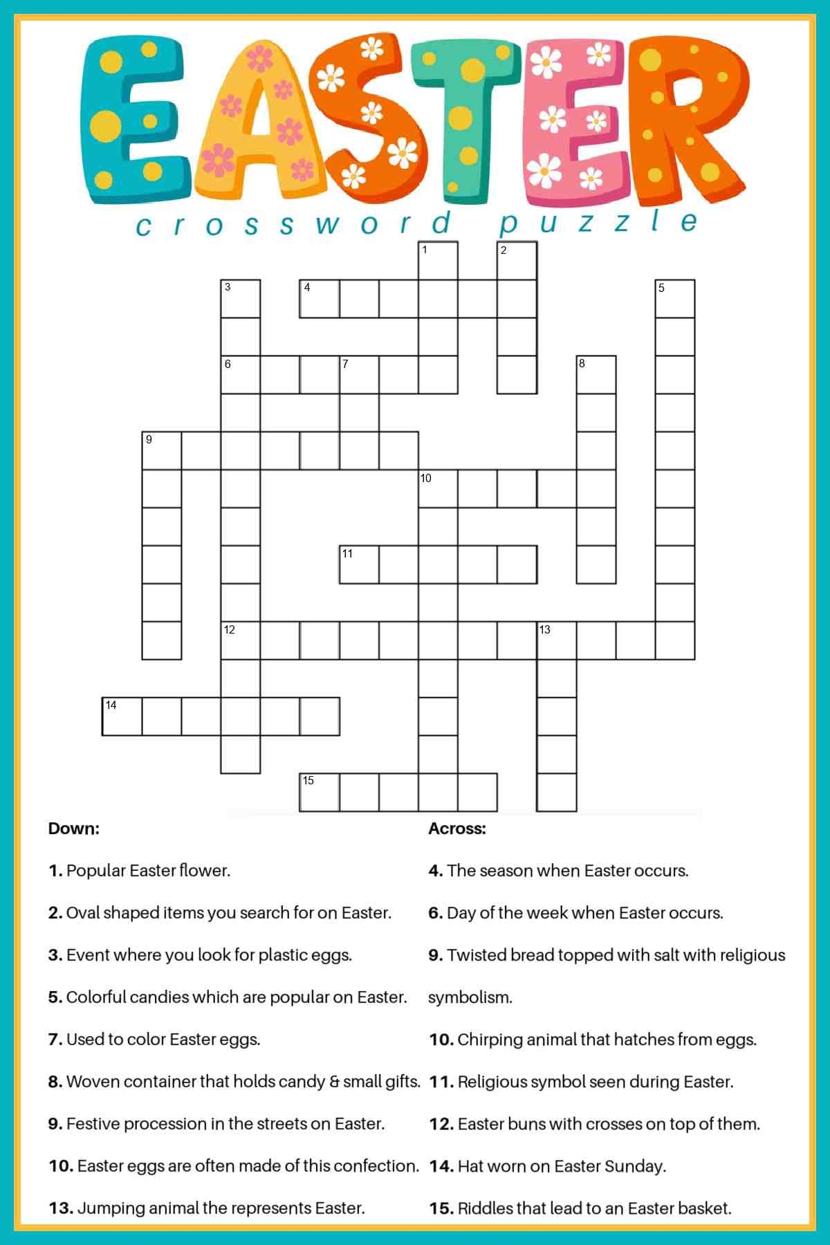 Printable Crossword Puzzles Large Print