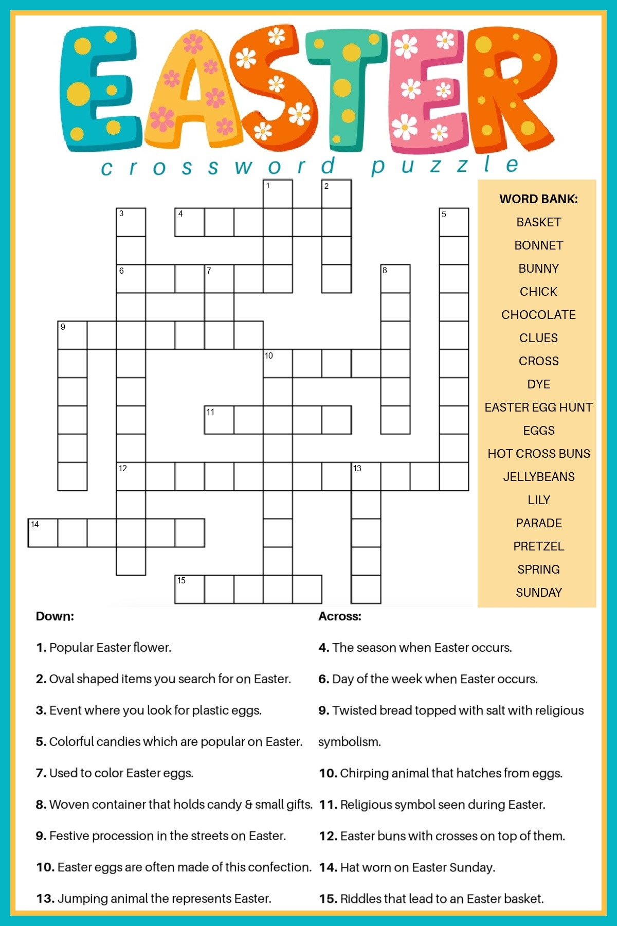 Free Easter Crossword Puzzle Printable 2 Versions U0026 Answer Key Free Easter Crossword Puzzle Printable 2 Versions U0026 Answer Key