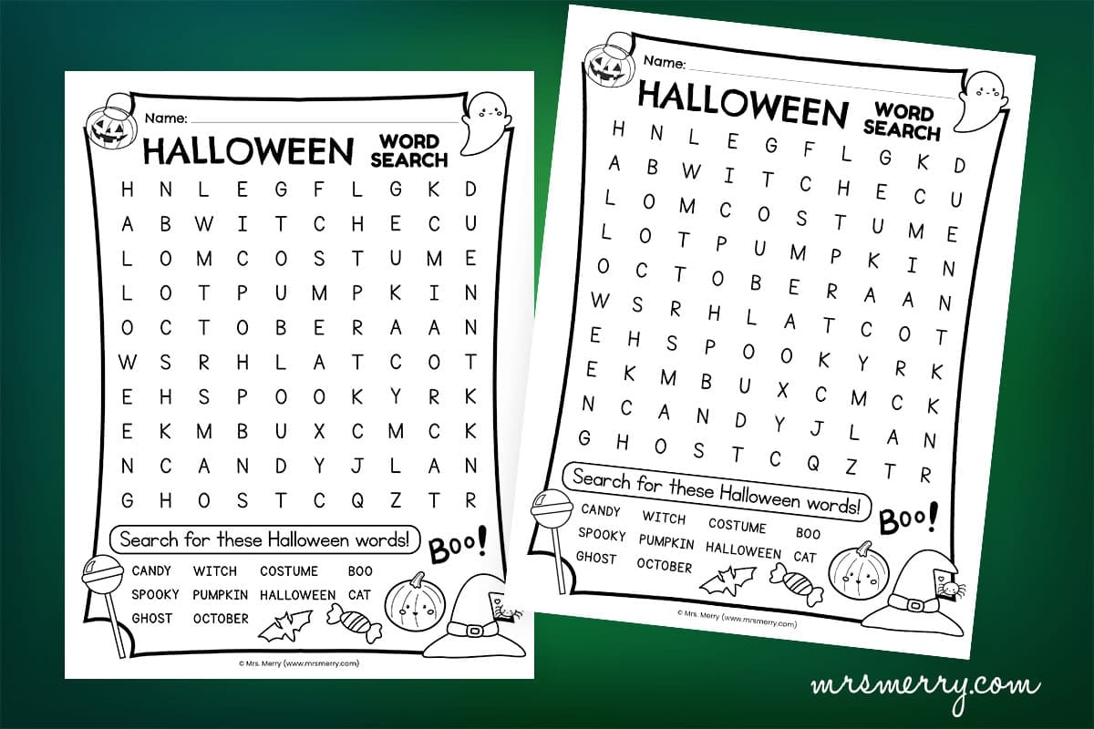 Free Halloween Word Search Printable Mrs Merry Free Halloween Word Search Printable Mrs Merry
