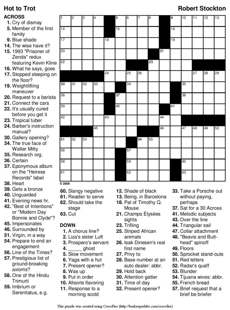 Free Hard U0026 Easy Crossword Puzzle 90