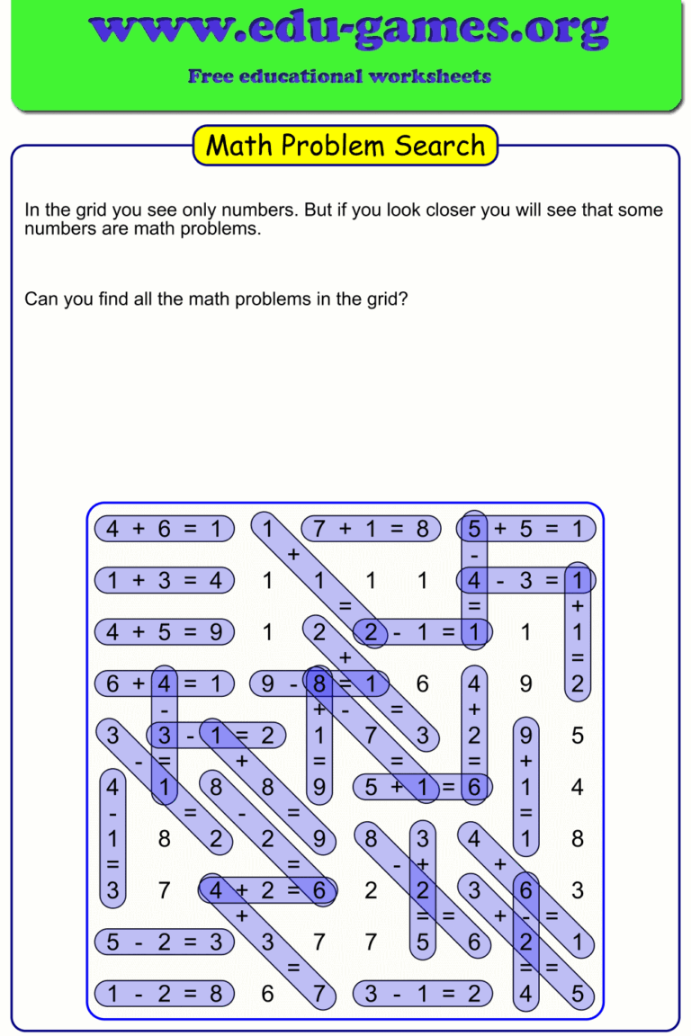 Free Math Problem Search Maker Edu games
