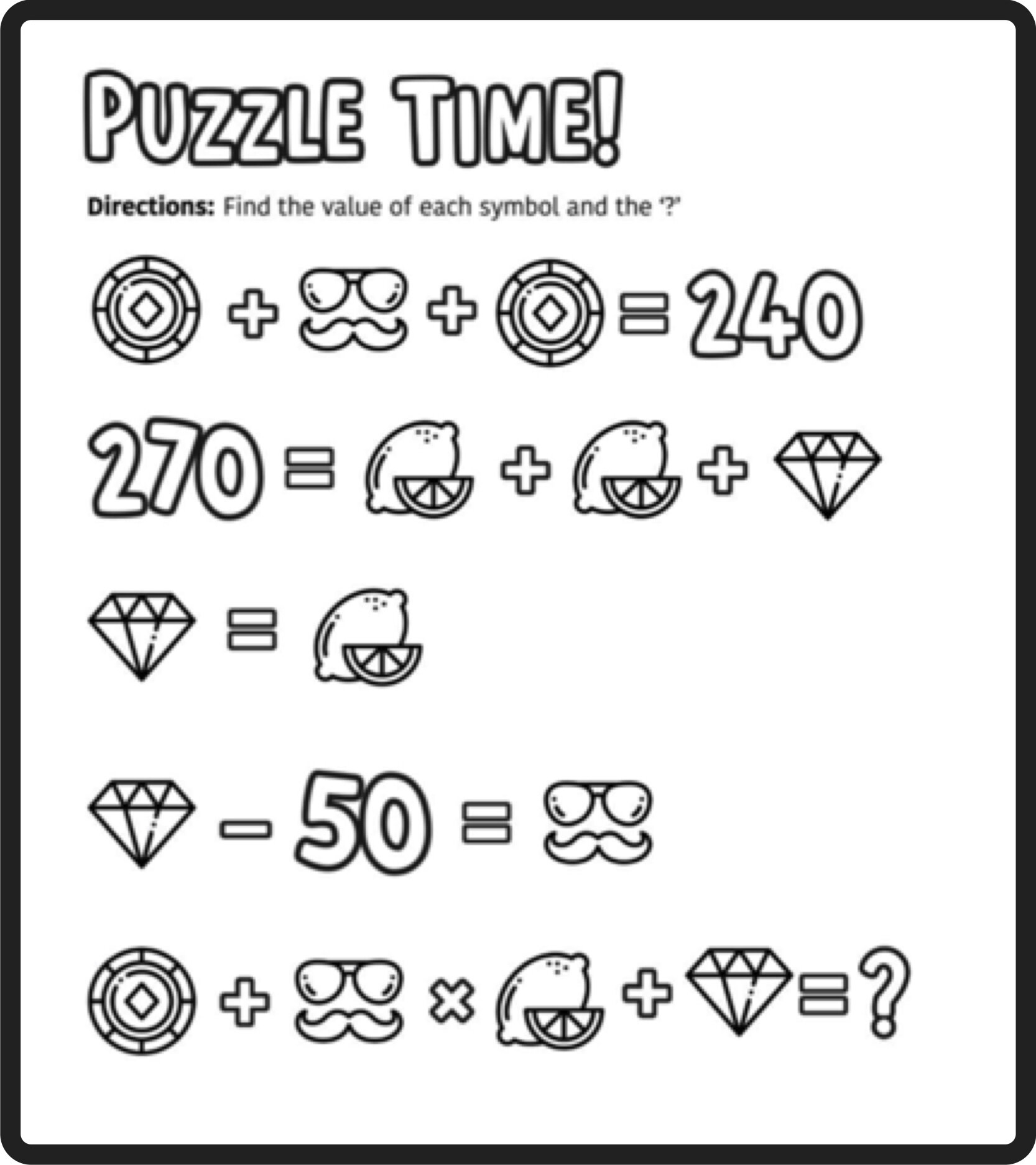 Algebra Puzzle Worksheet