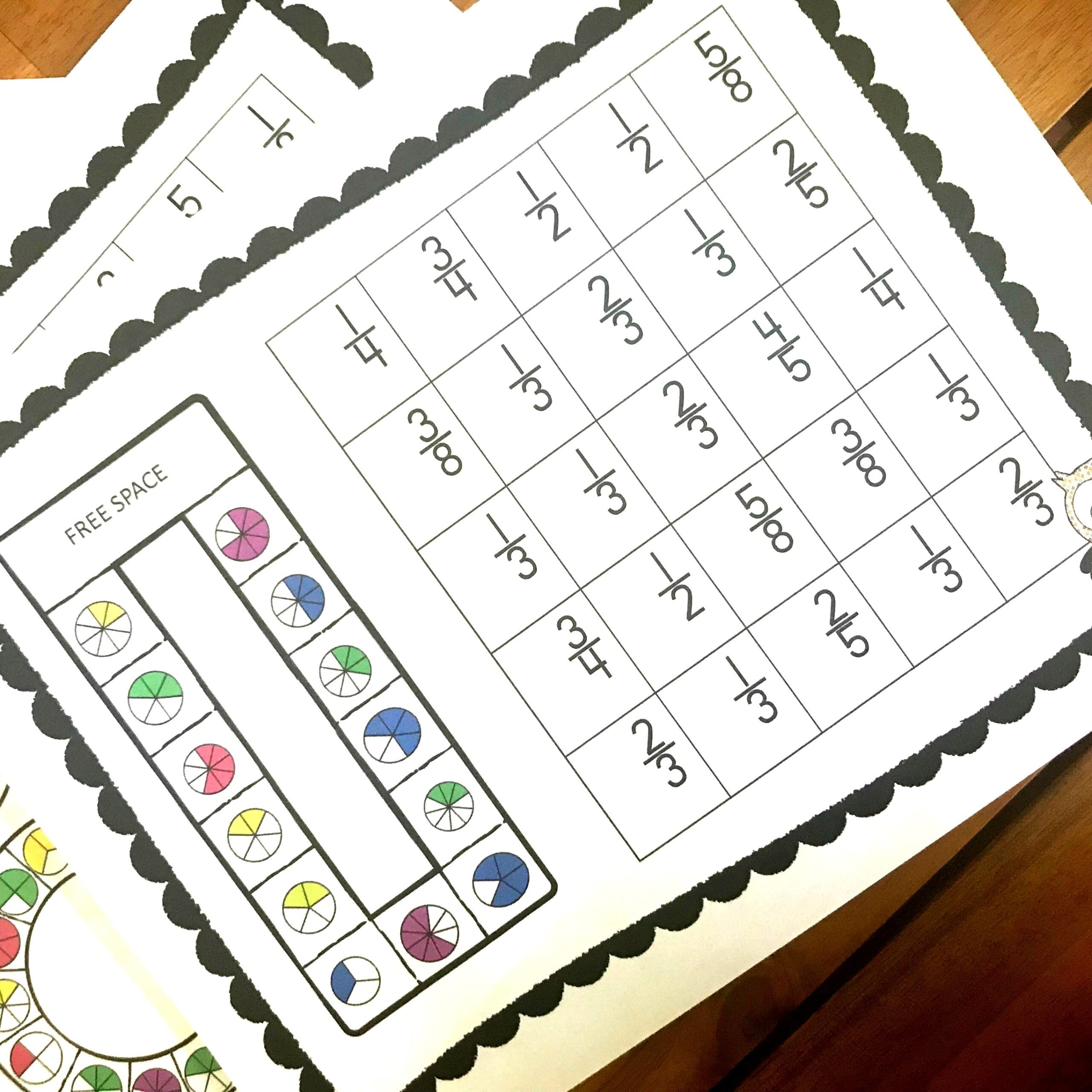 FREE No Prep FREE Printable Fraction Games For Kids