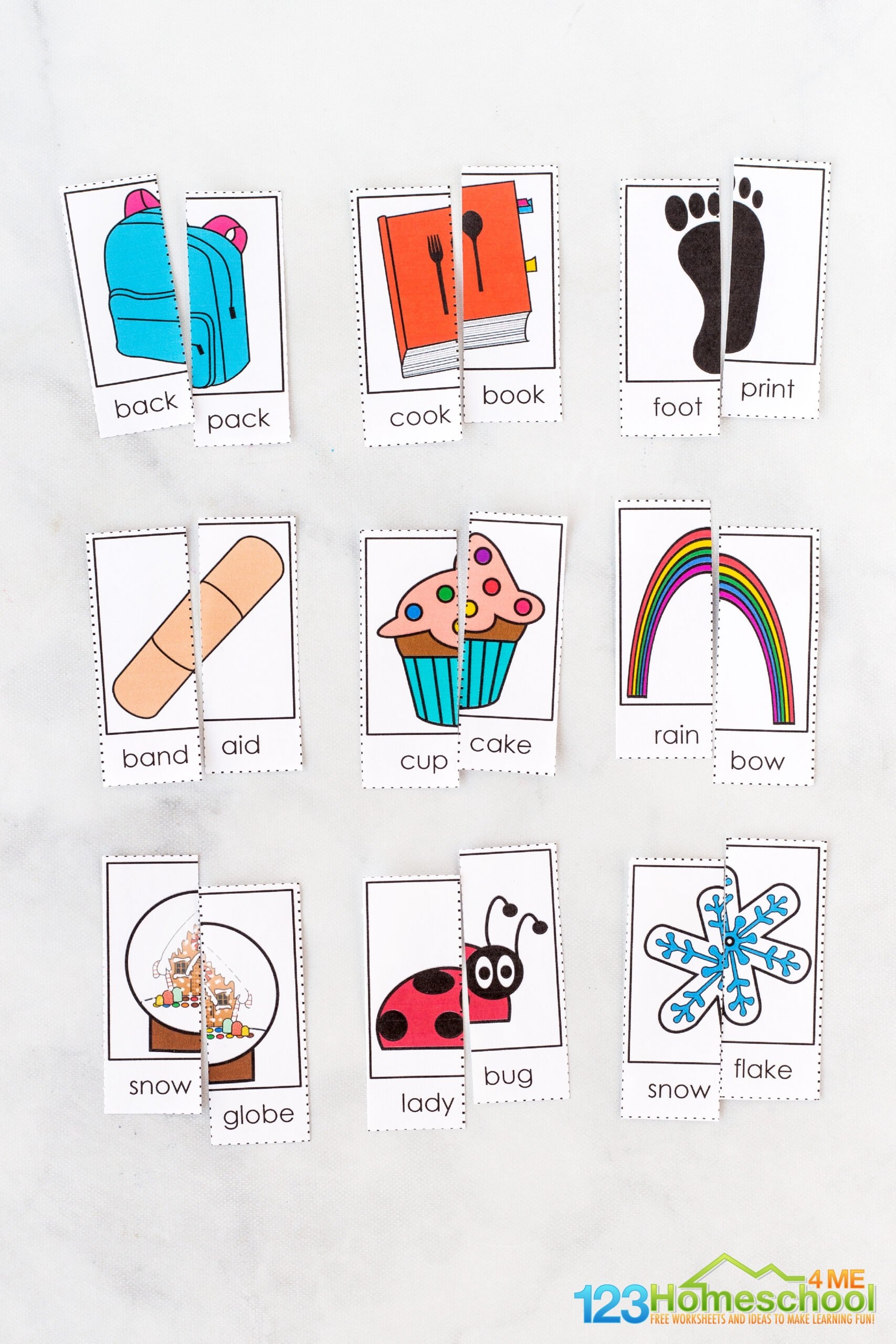 FREE Printable Compound Word Puzzles Game For Kids