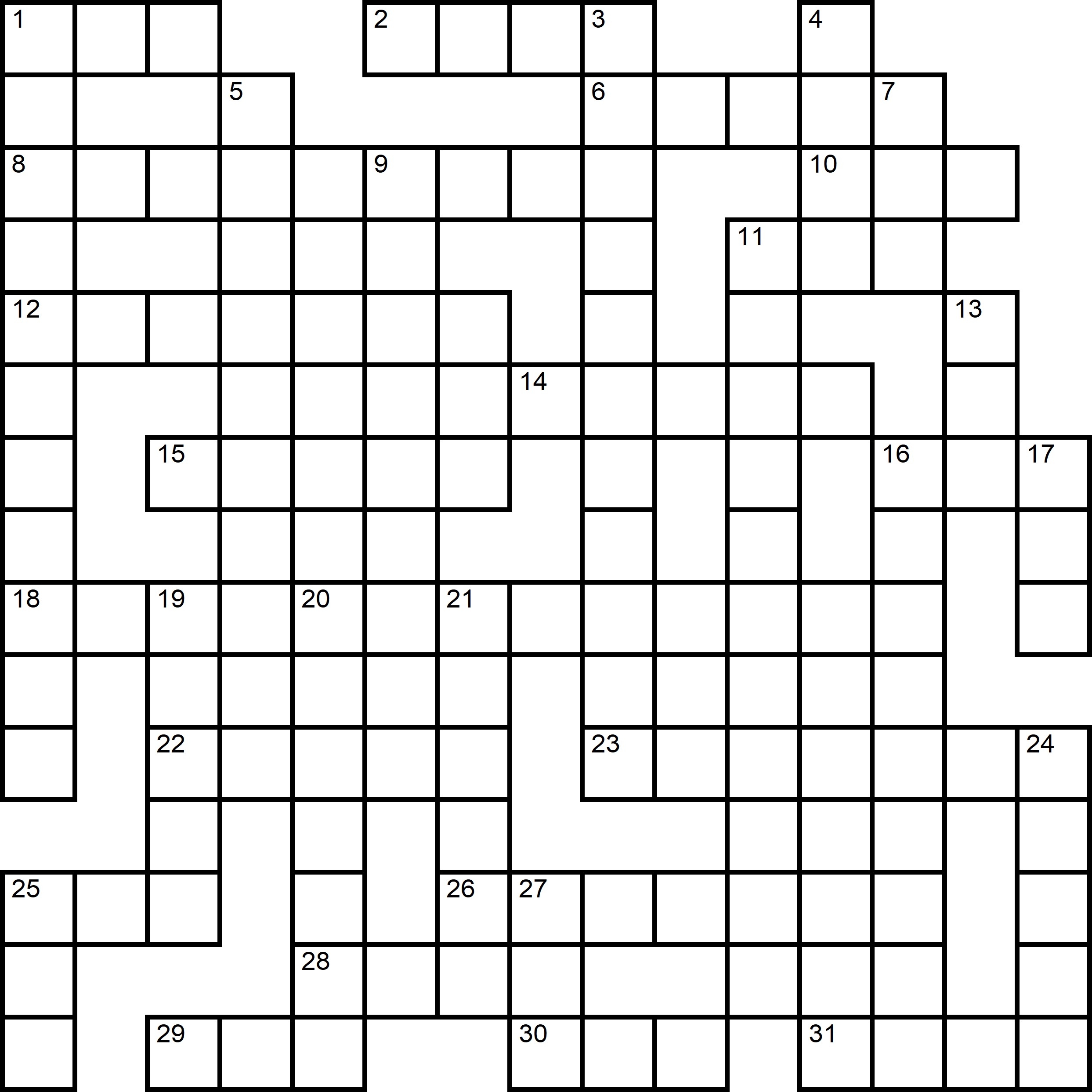 Crossword Puzzle Printable Easy