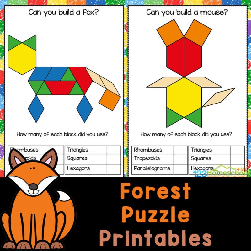 Pattern Block Puzzle Worksheets