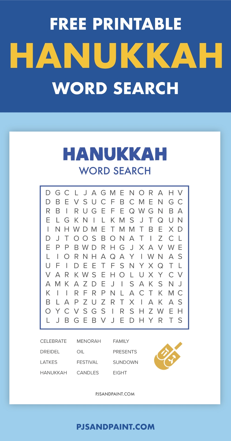 Free Printable Hanukkah Word Search Pjs And Paint Free Printable Hanukkah Word Search Pjs And Paint