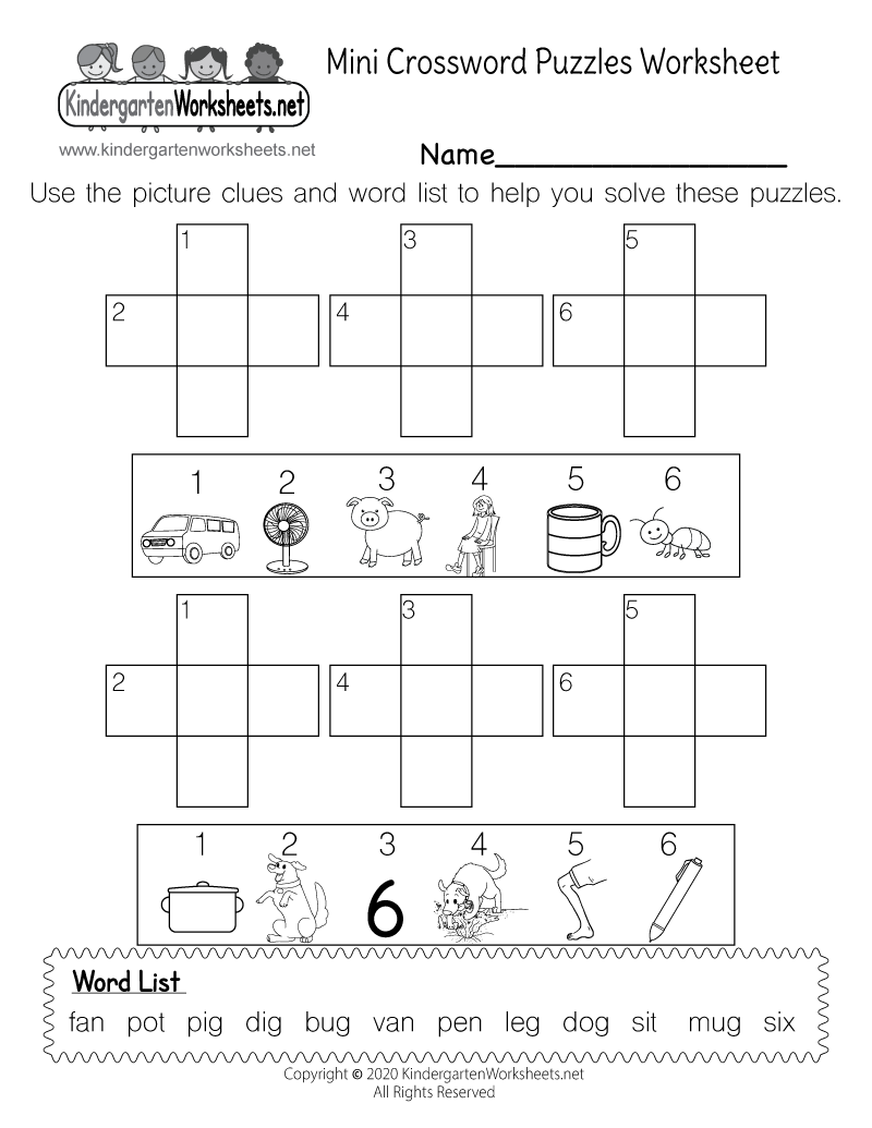 Free Printable Mini Crossword Puzzles Worksheet Free Printable Mini Crossword Puzzles Worksheet