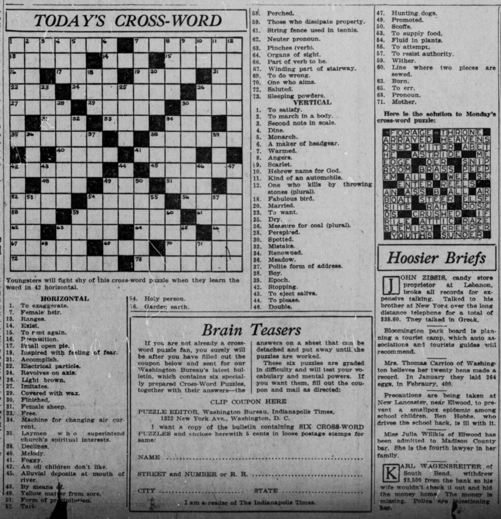 Free Puzzles Word Cross Crosswords And Acrostics Headlines 