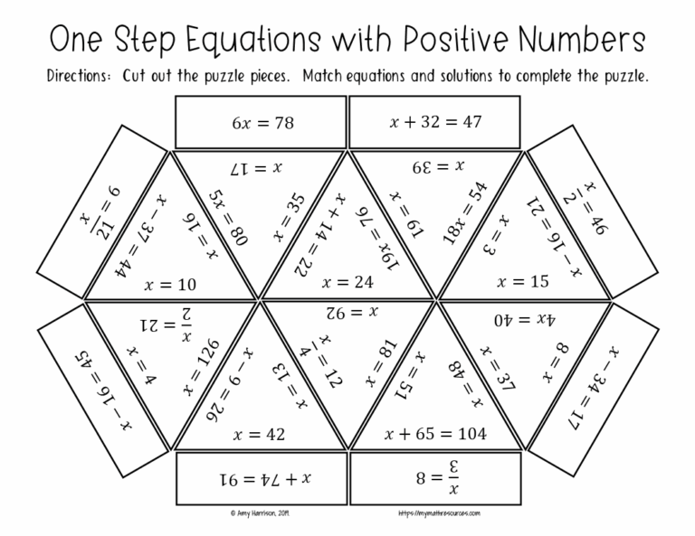 Free Solving One Step Equations Worksheet Puzzle Download Free Solving One Step Equations Worksheet Puzzle Png Images Free Worksheets On Clipart Library