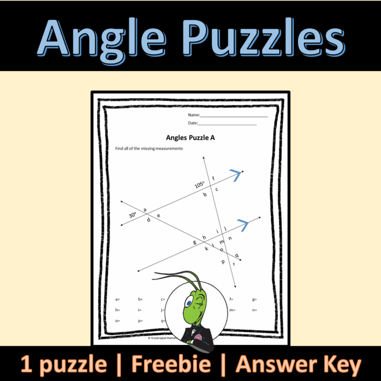 Freebie Angle Relationships Activity To Find Missing Angles In Puzzle Geometry Made By Teachers
