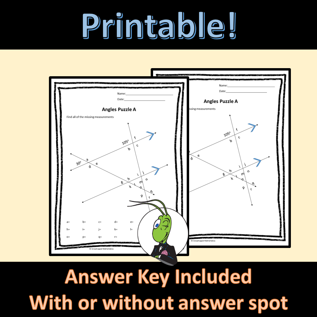 Freebie Angle Relationships Activity To Find Missing Angles In Puzzle Geometry Made By Teachers Freebie Angle Relationships Activity To Find Missing Angles In Puzzle Geometry Made By Teachers