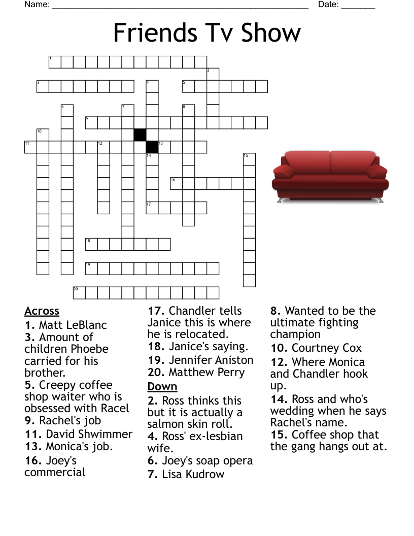 Friends Crossword WordMint