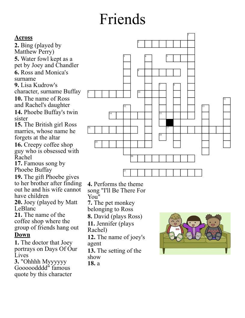 Friends Crossword WordMint