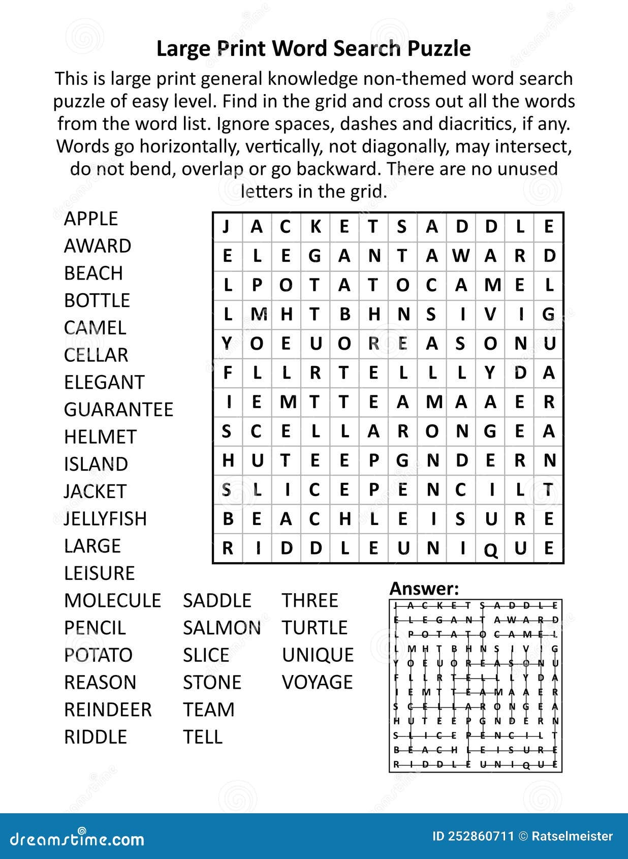 Printable Large Print Crossword Puzzles