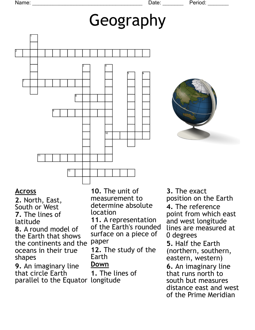 Geography Crossword WordMint Geography Crossword WordMint