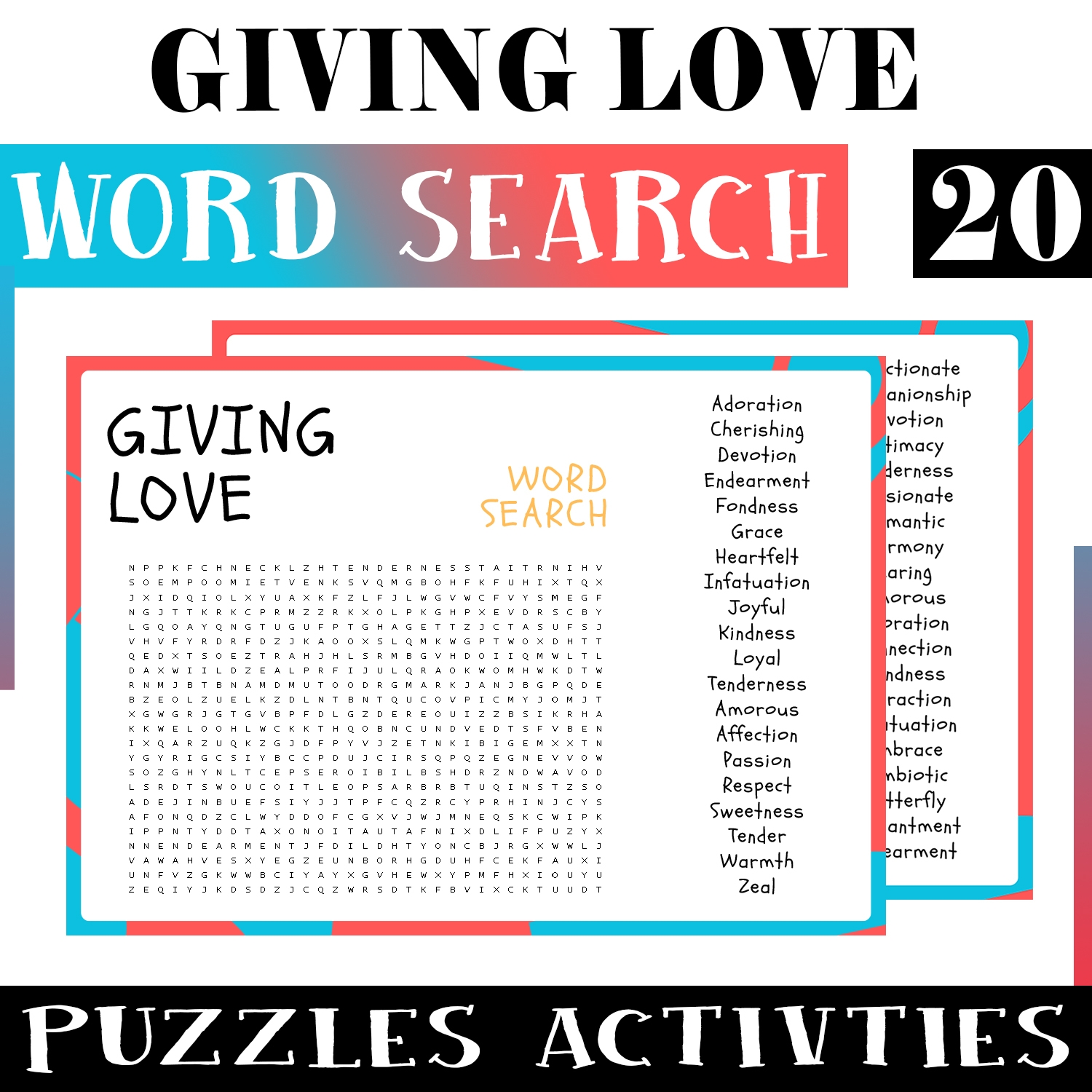 Giving Love No Prep Word Search Puzzle Worksheet Activity For Morning Work Giving Love No Prep Word Search Puzzle Worksheet Activity For Morning Work