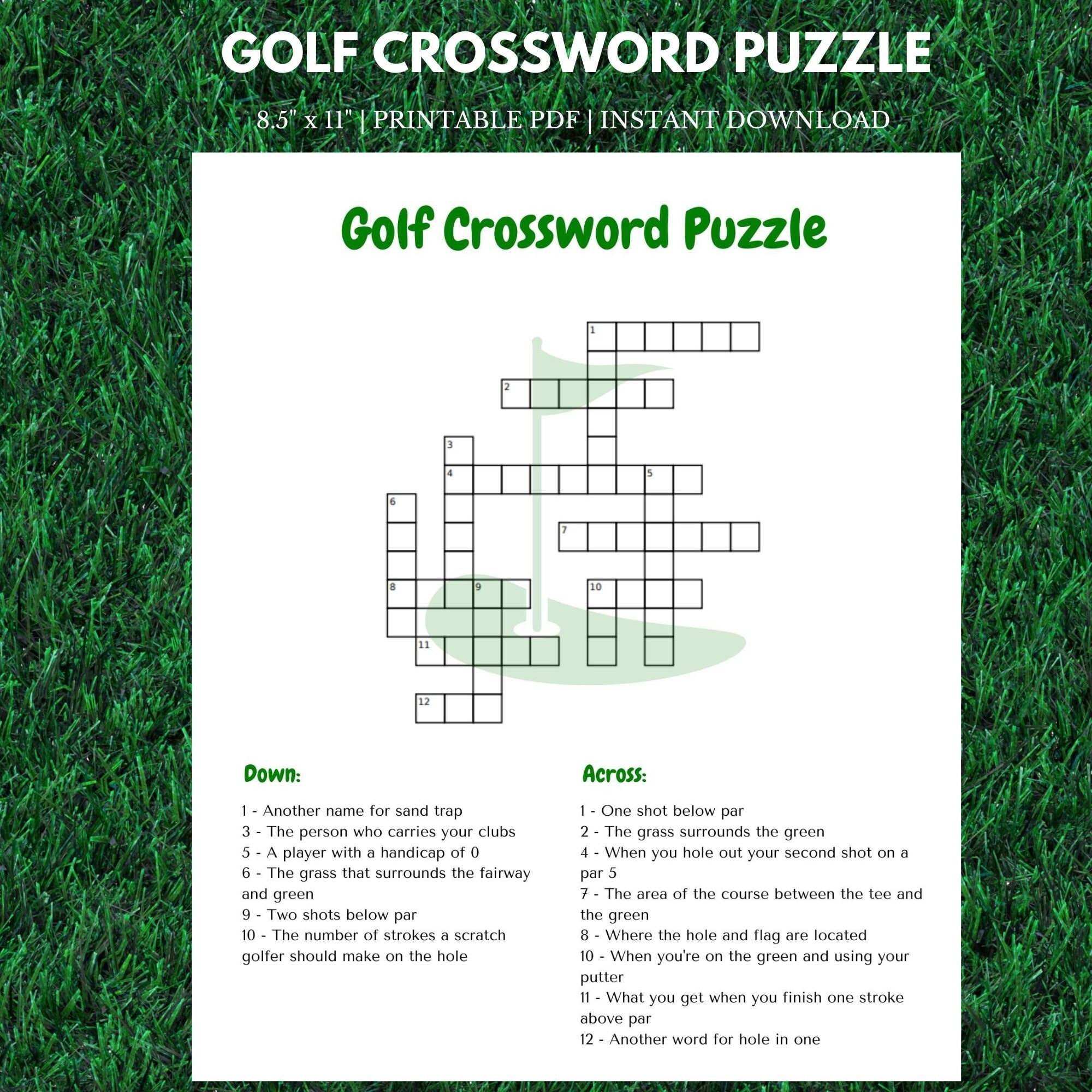 Golf Crossword Puzzle 8 5