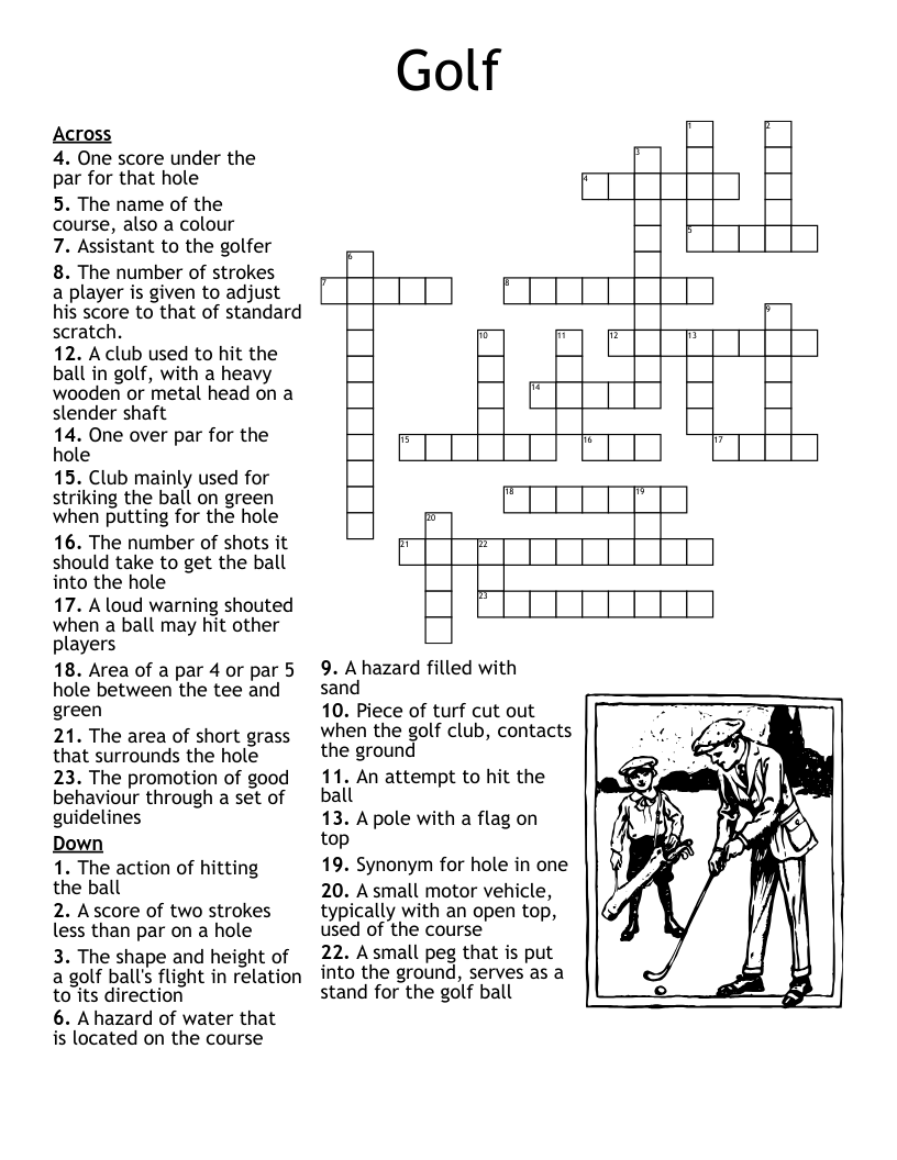 Golf Crossword WordMint