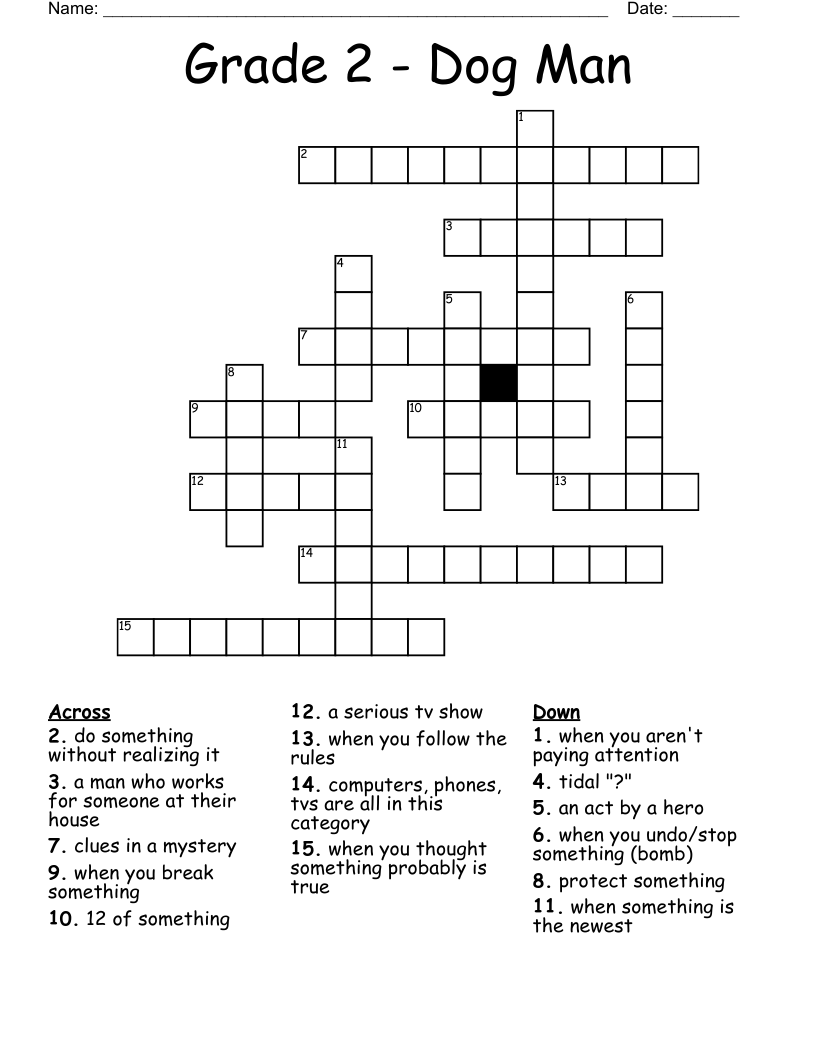 Category Crossword Puzzle Clue
