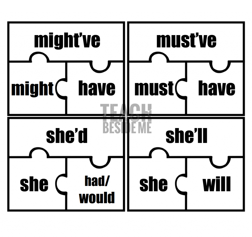 Grammar Contractions Puzzles For Kids Teach Beside Me